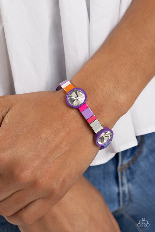 Multicolored Madness - Purple Bracelet - Paparazzi Accessories - Alies Bling Bar