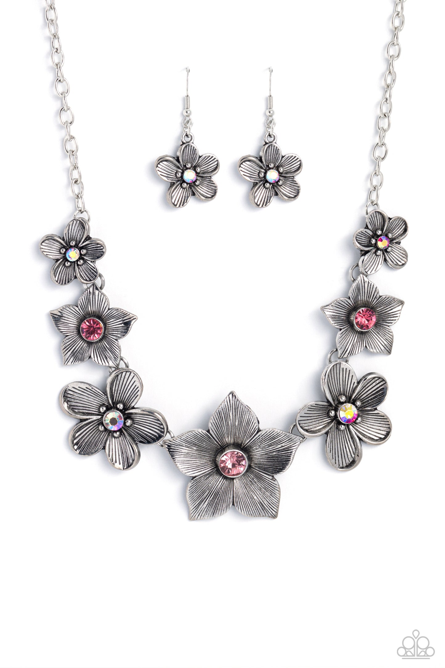 Free FLORAL - Pink Necklace - Paparazzi Accessories - Alies Bling Bar