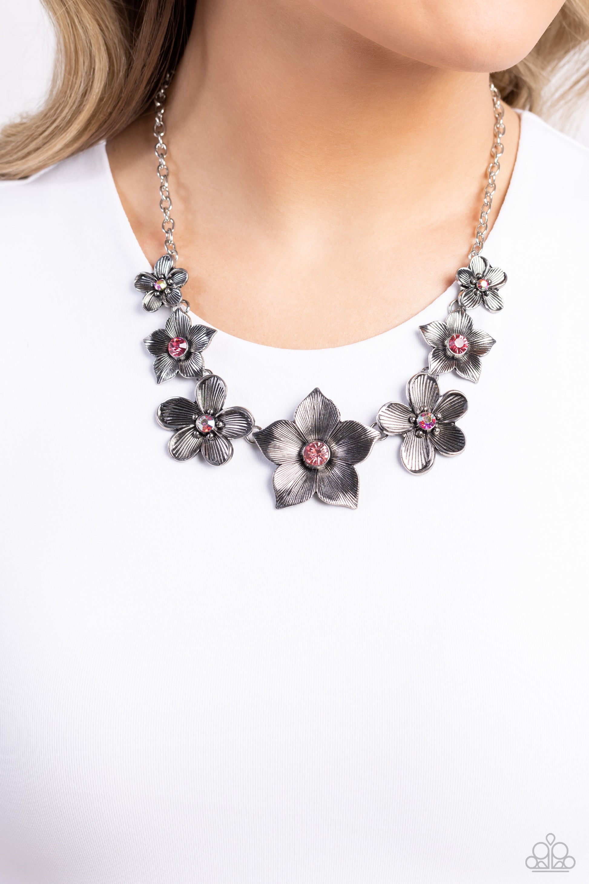 Free FLORAL - Pink Necklace - Paparazzi Accessories - Alies Bling Bar