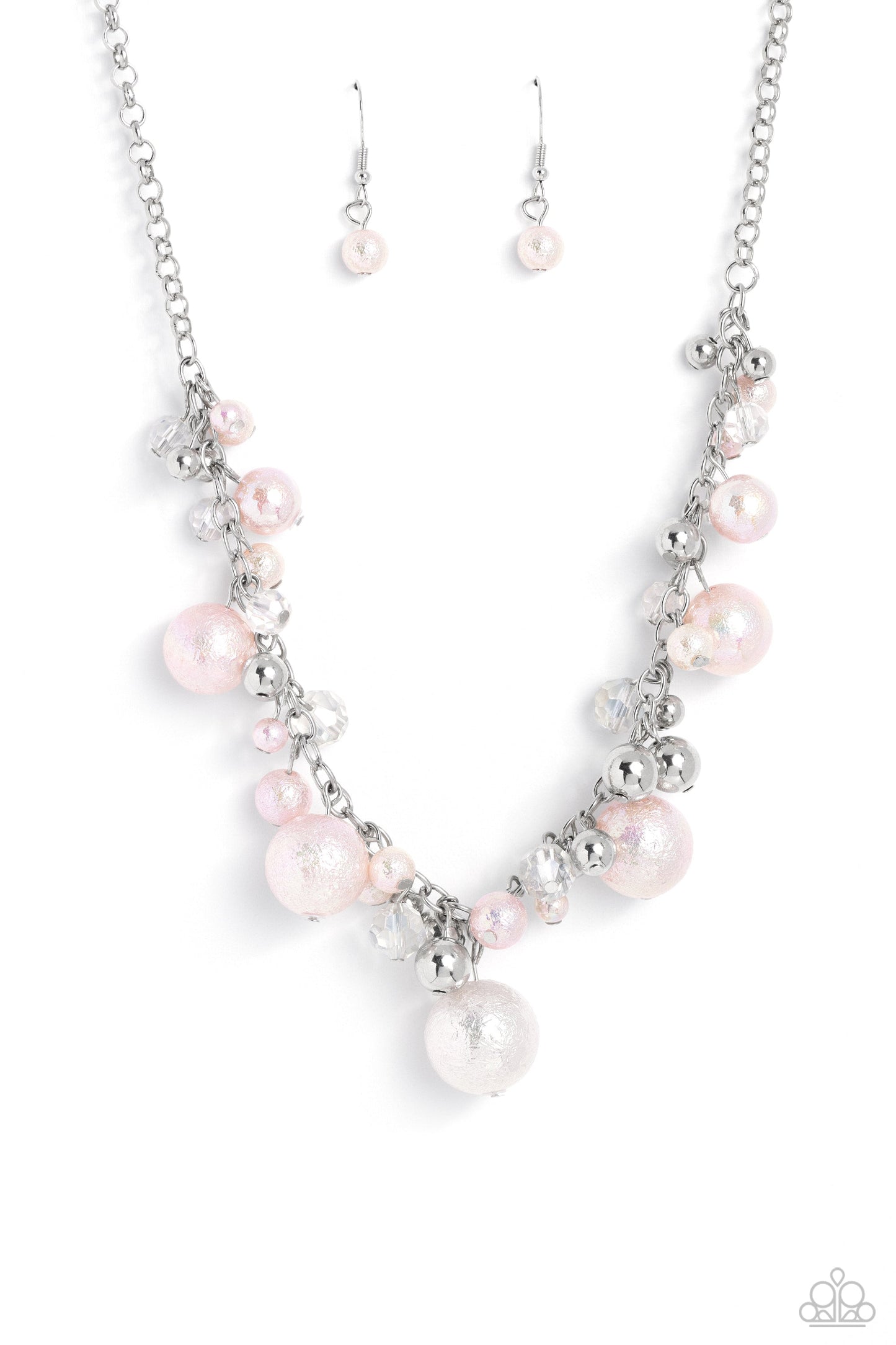 Scratched Shimmer - Pink Necklace - Paparazzi Accessories - Alies Bling Bar