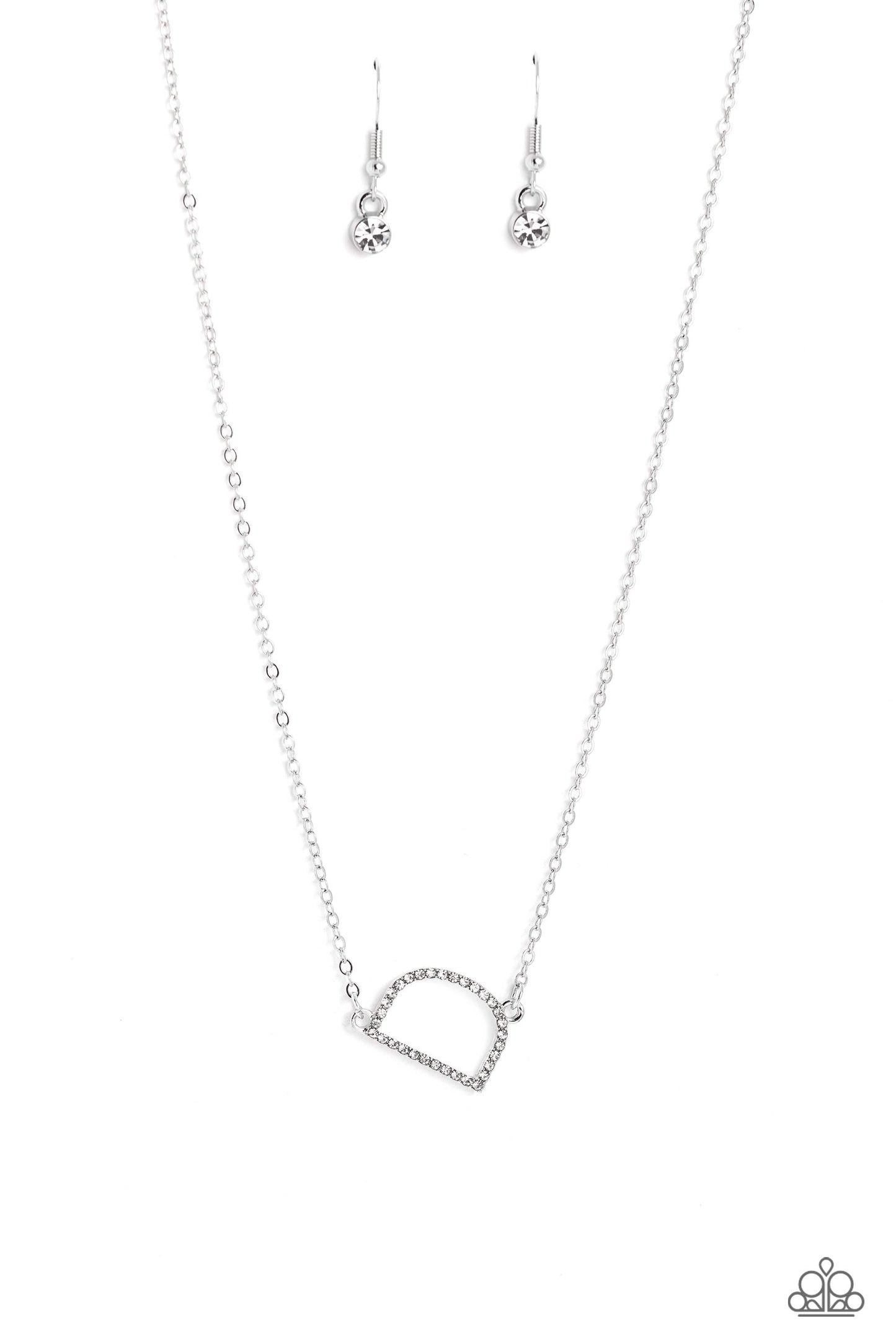 INITIALLY Yours - D - White Necklace - Paparazzi Accessories - Alies Bling Bar