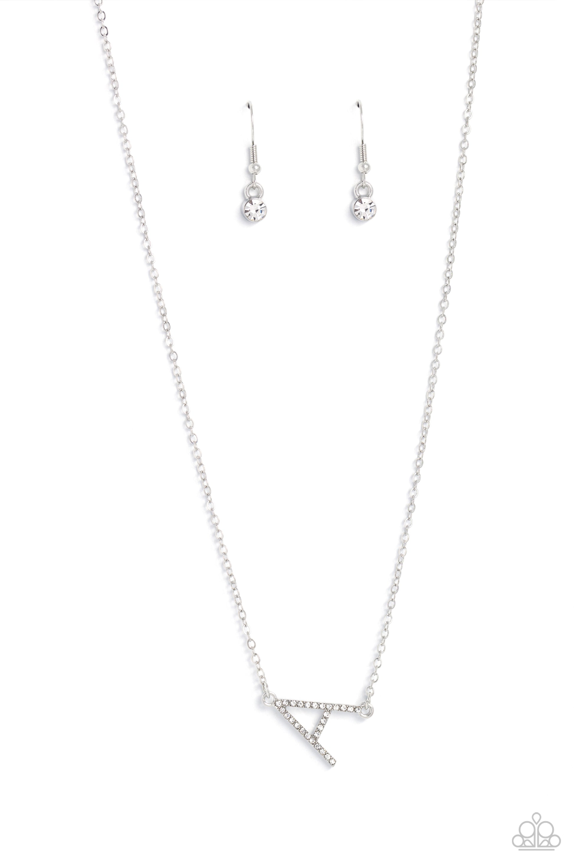 INITIALLY Yours - A - White Necklace - Paparazzi Accessories - Alies Bling Bar