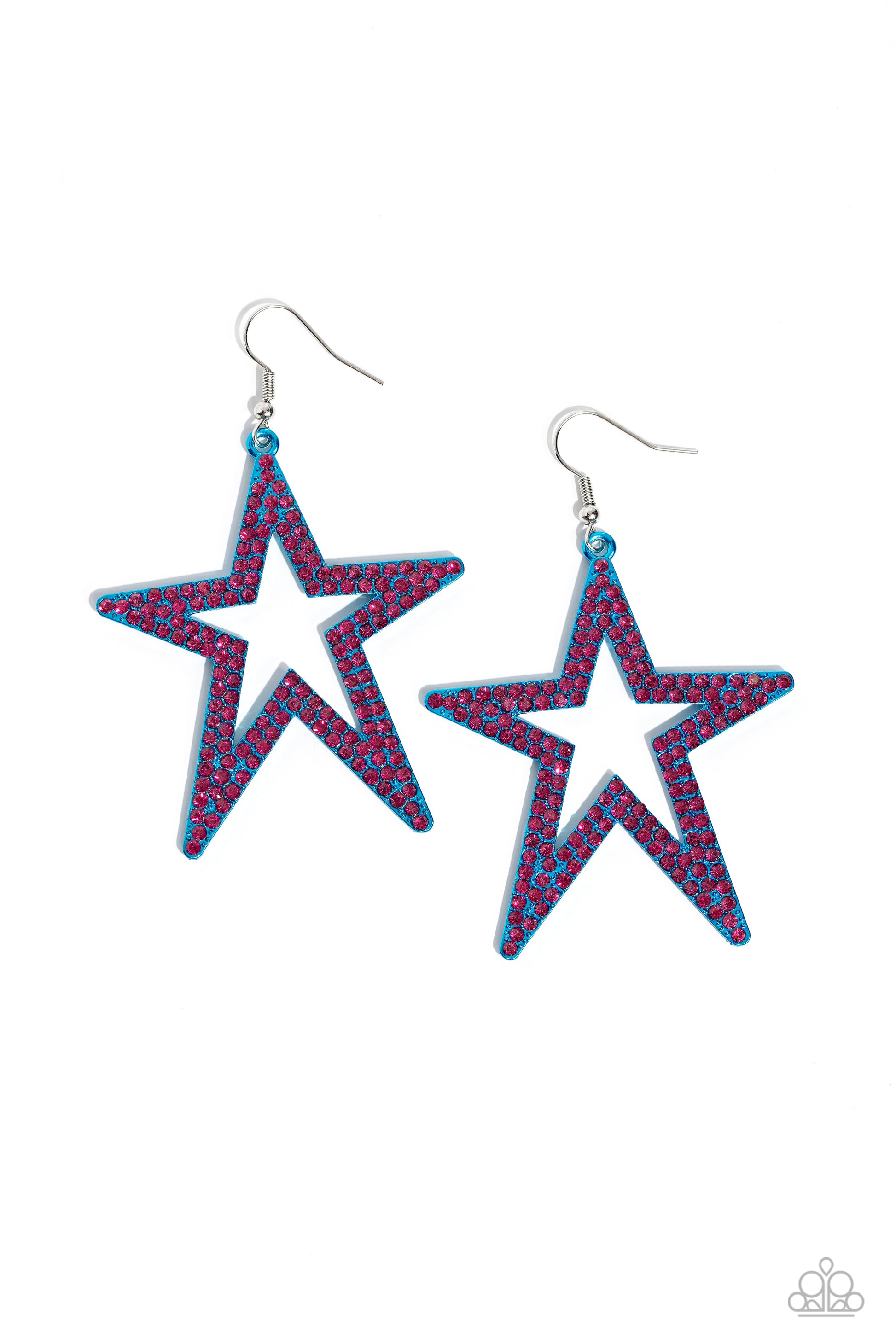 Rockstar Energy - Blue Earrings- Paparazzi Accessories - Alies Bling Bar