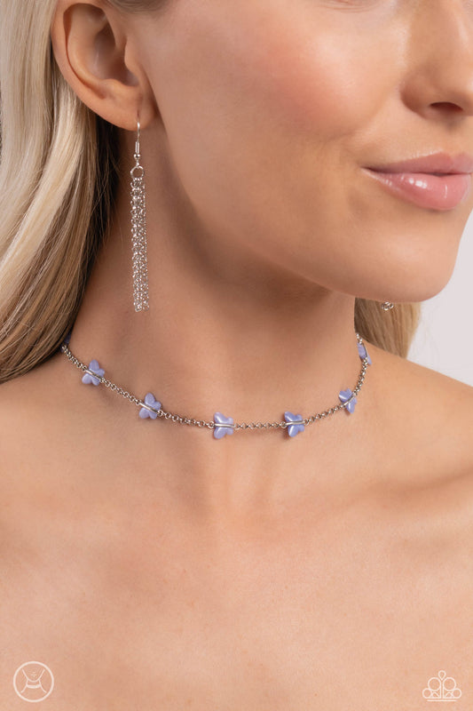 FLYING in Wait - Blue Necklace - Paparazzi Accessories