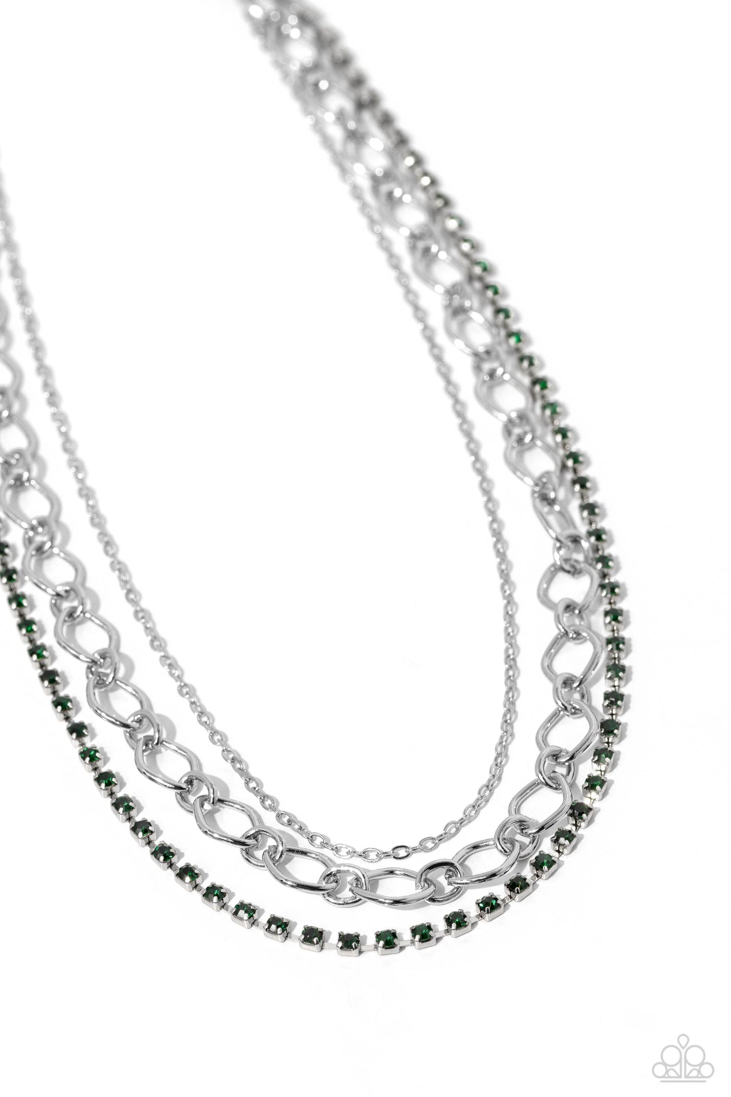 Tasteful Tiers - Green Necklace- Paparazzi Accessories - Alies Bling Bar