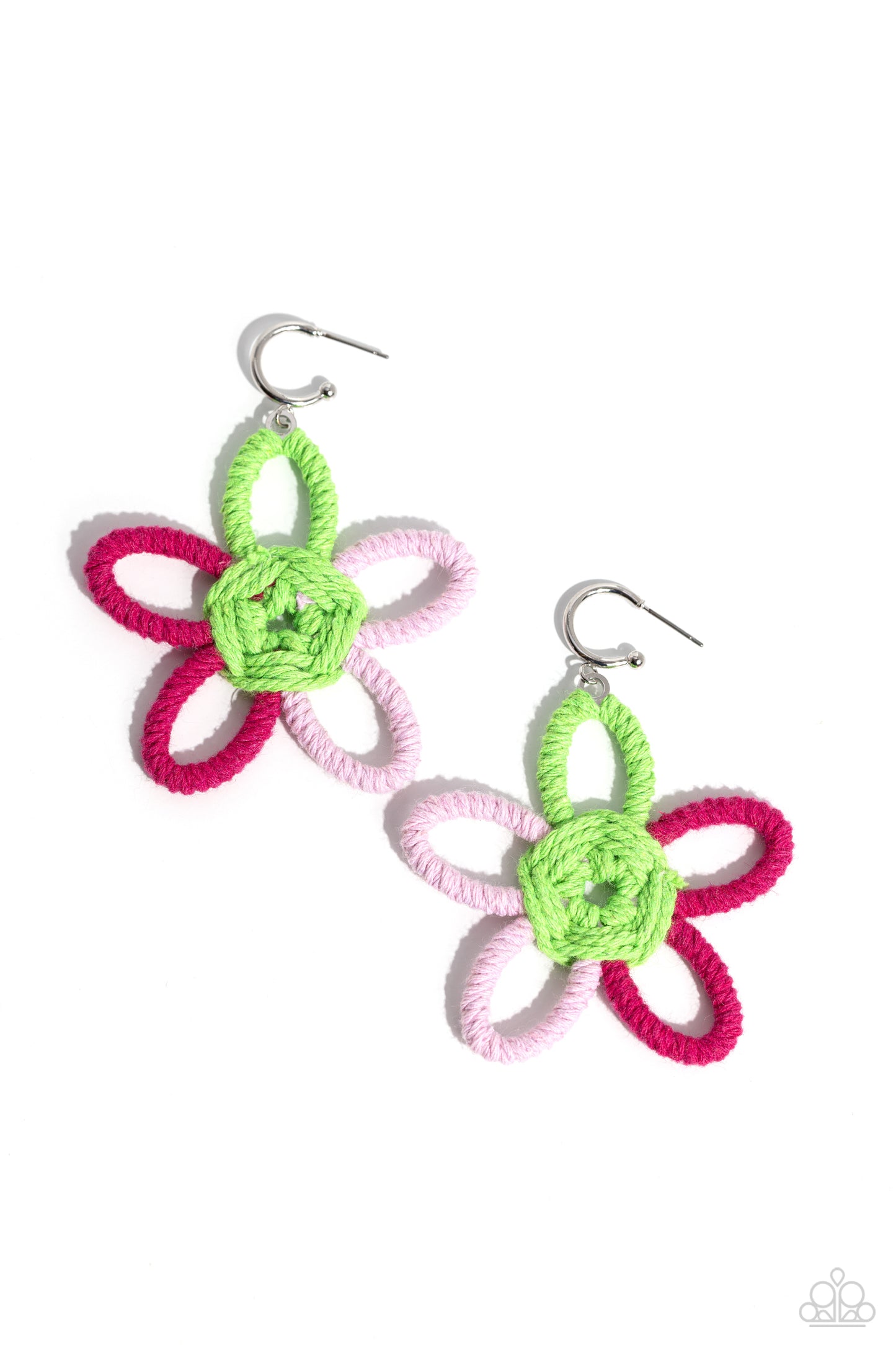 Spin a Yarn - Pink Earrings - Paparazzi Accessories - Alies Bling Bar