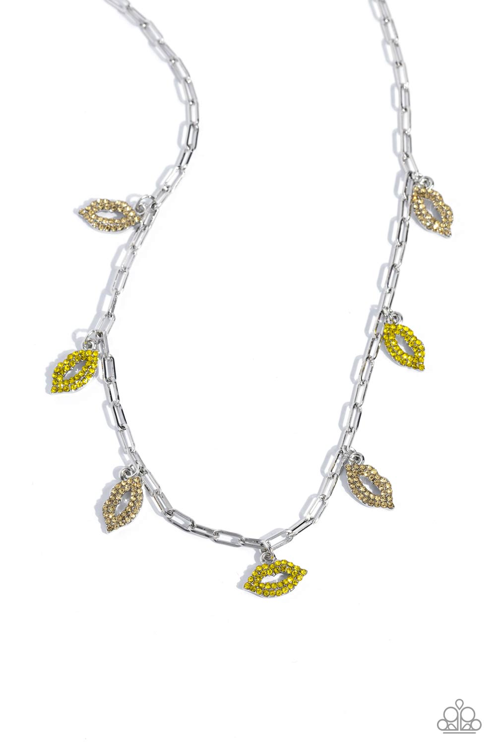 KISS the Mark - Yellow Necklace - Paparazzi Accessories - Alies Bling Bar