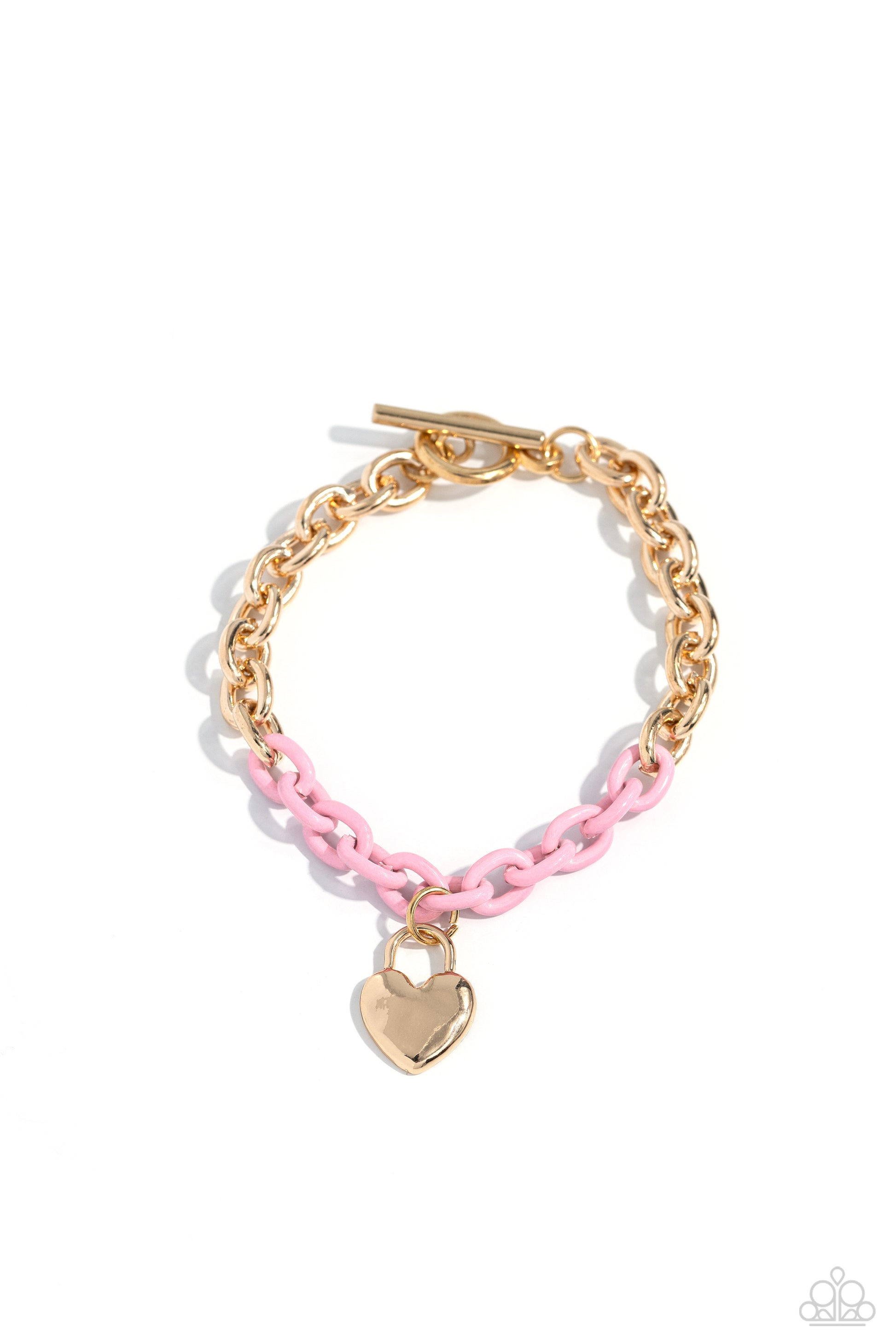 Locked and Loved - Pink Bracelet - Paparazzi Accessories - Alies Bling Bar
