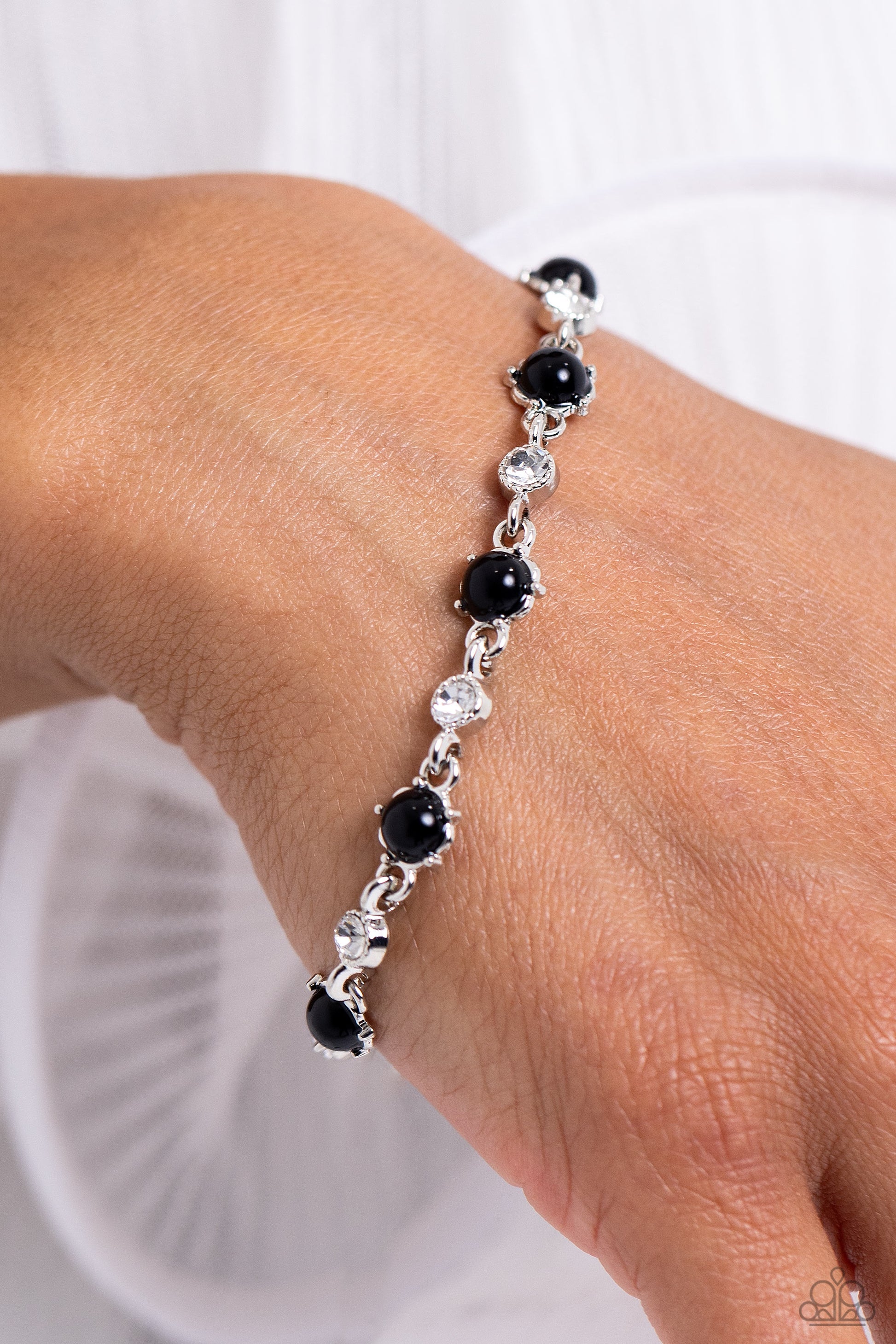 Particularly Pronged - Black Bracelet - Paparazzi Accessories - Alies Bling Bar