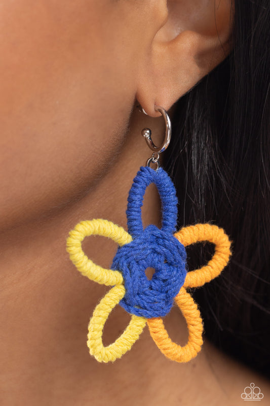 Spin a Yarn - Orange Earrings  - Paparazzi Accessories