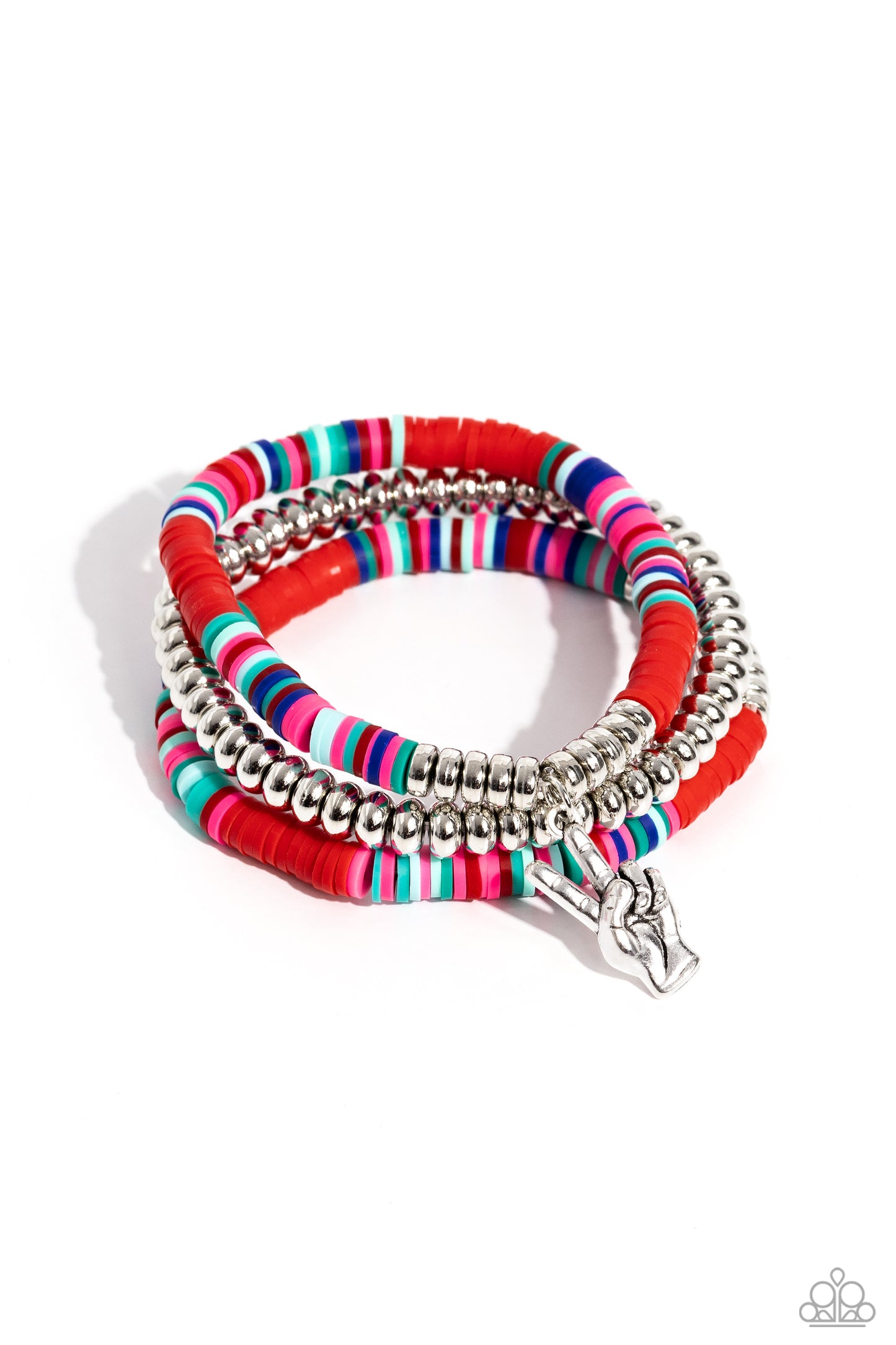 Peaceful Potential - Red Bracelet - Paparazzi Accessories - Alies Bling Bar