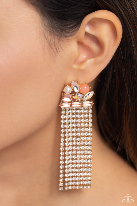 Horizontal Hallmark - Gold Earrings - Paparazzi Accessories