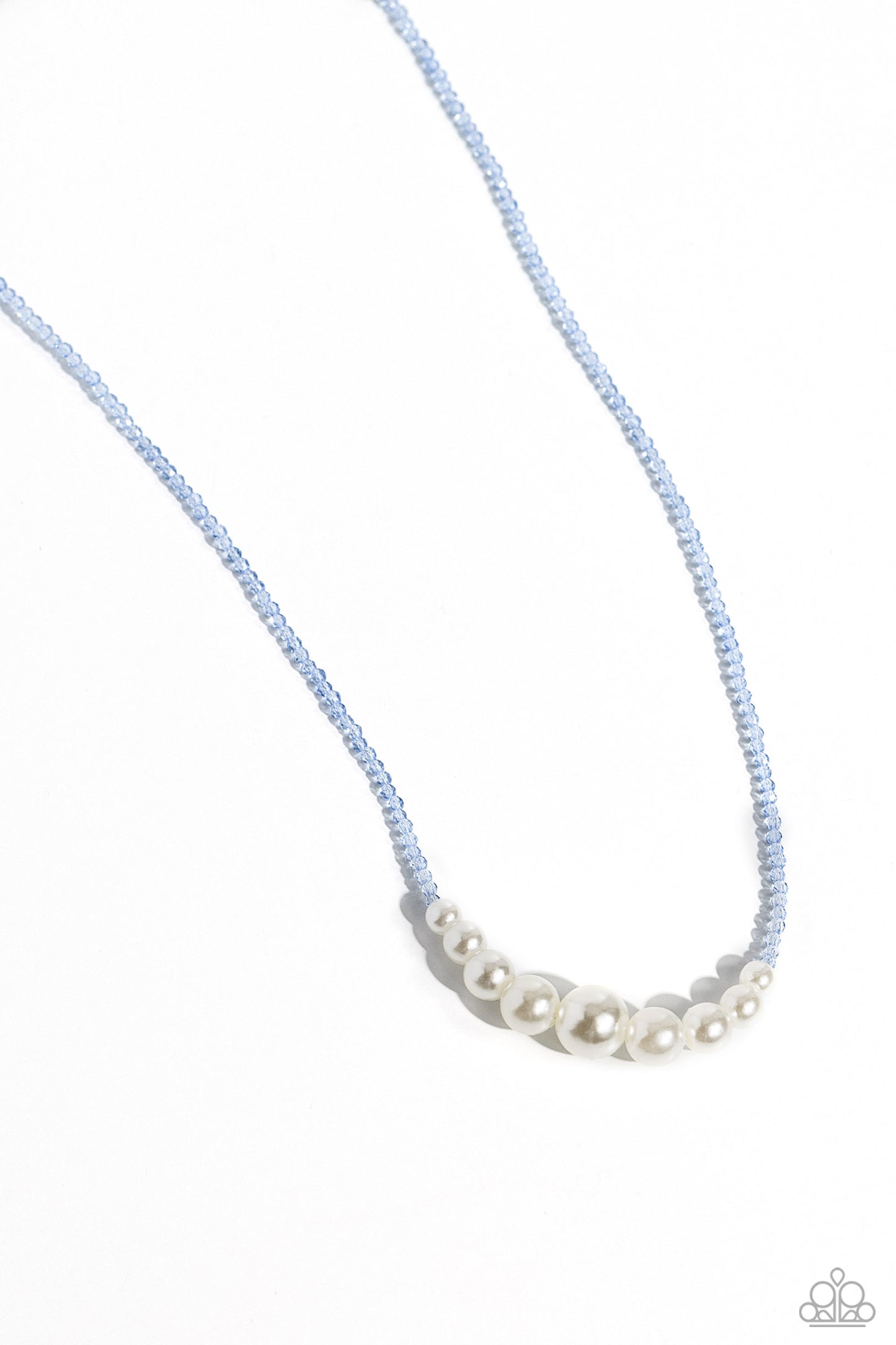 White Collar Whimsy - Blue Necklace - Paparazzi Accessories - Alies Bling Bar