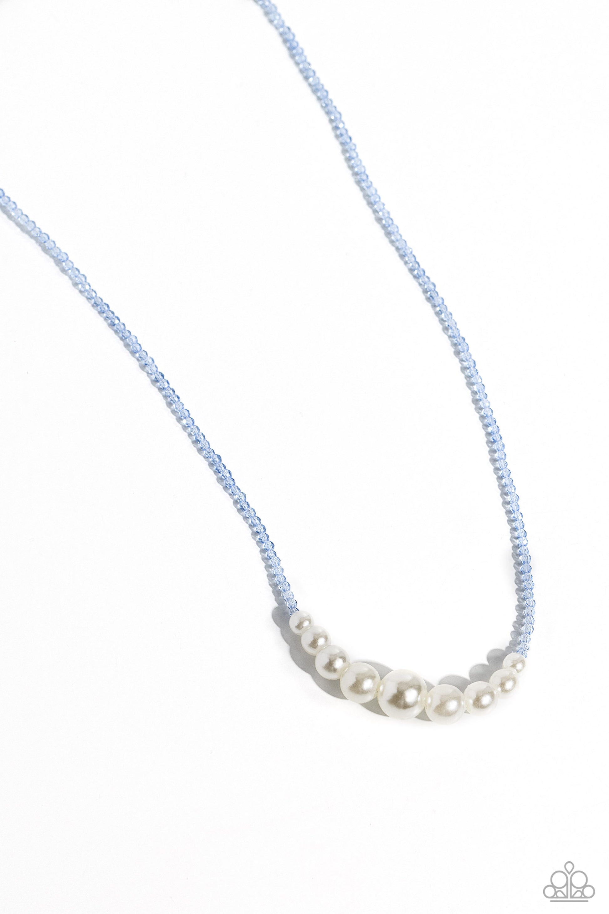 White Collar Whimsy - Blue Necklace - Paparazzi Accessories - Alies Bling Bar