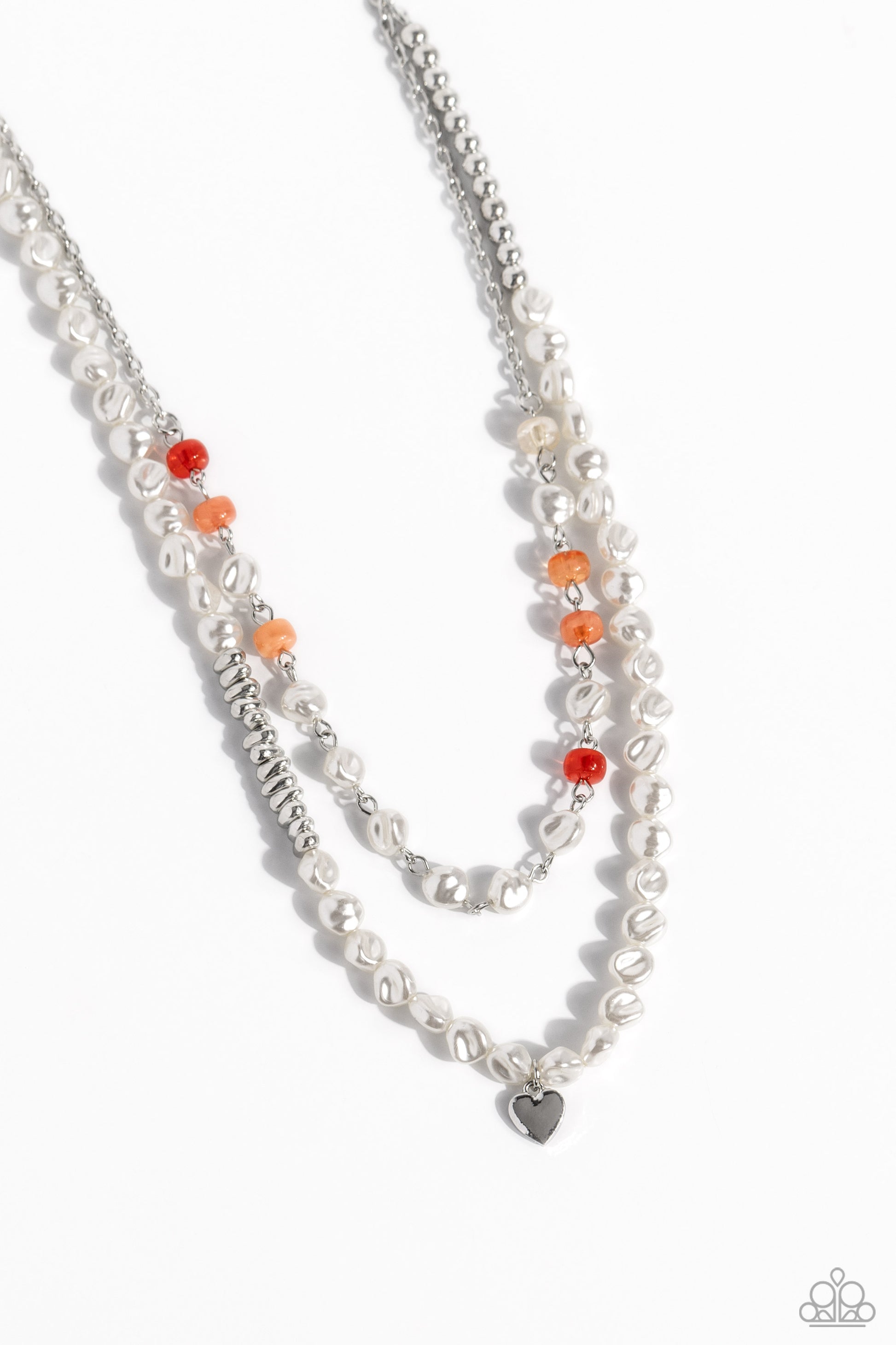 Pearl Pact - Orange Necklace - Paparazzi Accessories - Alies Bling Bar