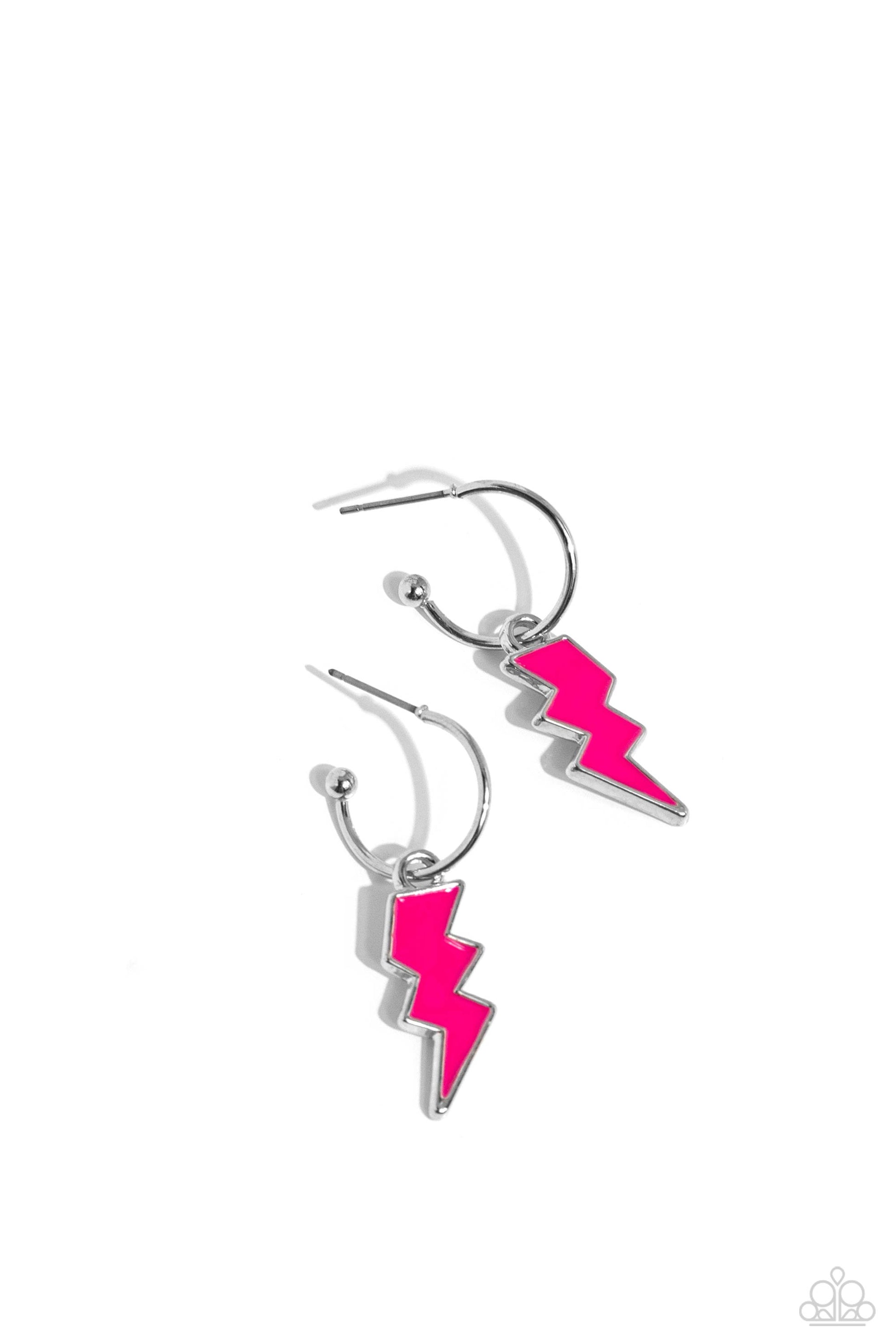 Lightning Limit - Pink Earrings - Paparazzi Accessories - Alies Bling Bar