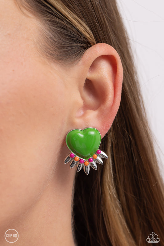 Spring Story - Green Earrings - Paparazzi Accessories - Alies Bling Bar