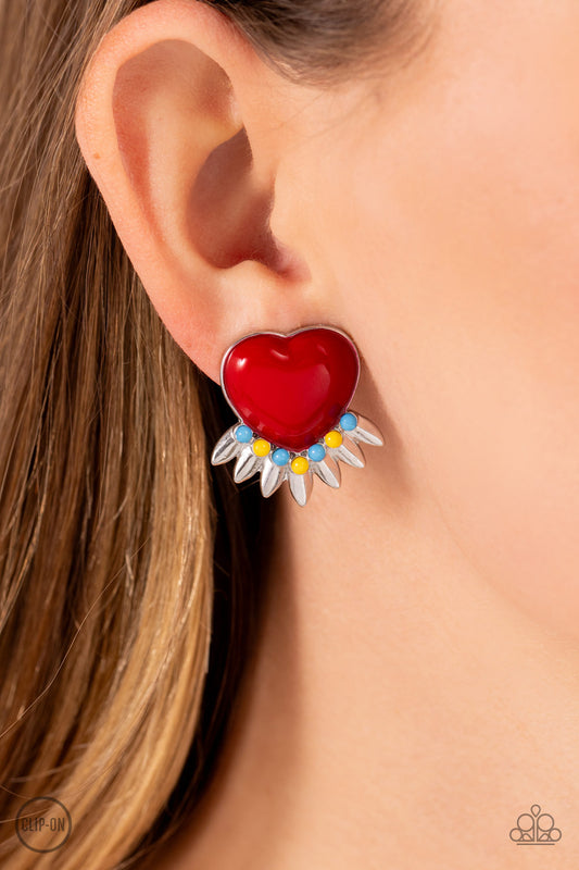 Spring Story - Red Earrings - Paparazzi Accessories
