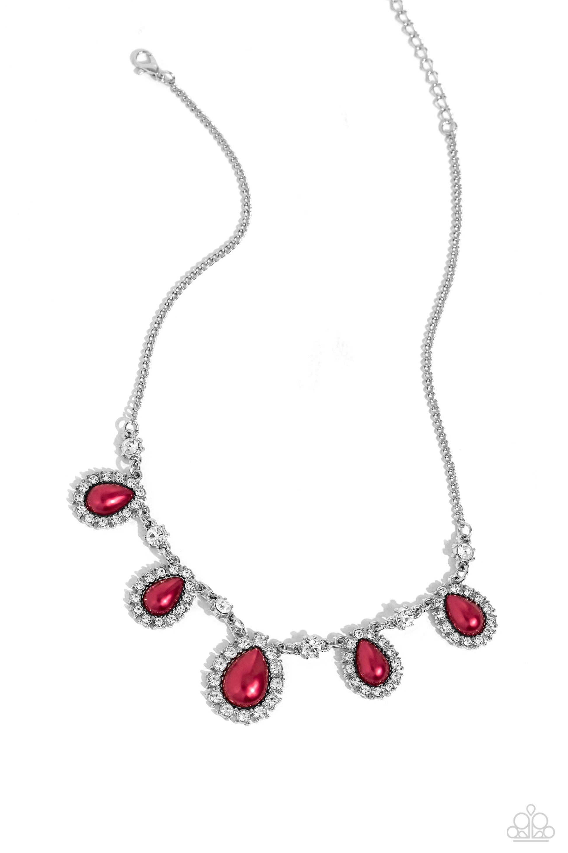 Teardrop Team - Red Necklace- Paparazzi Accessories - Alies Bling Bar