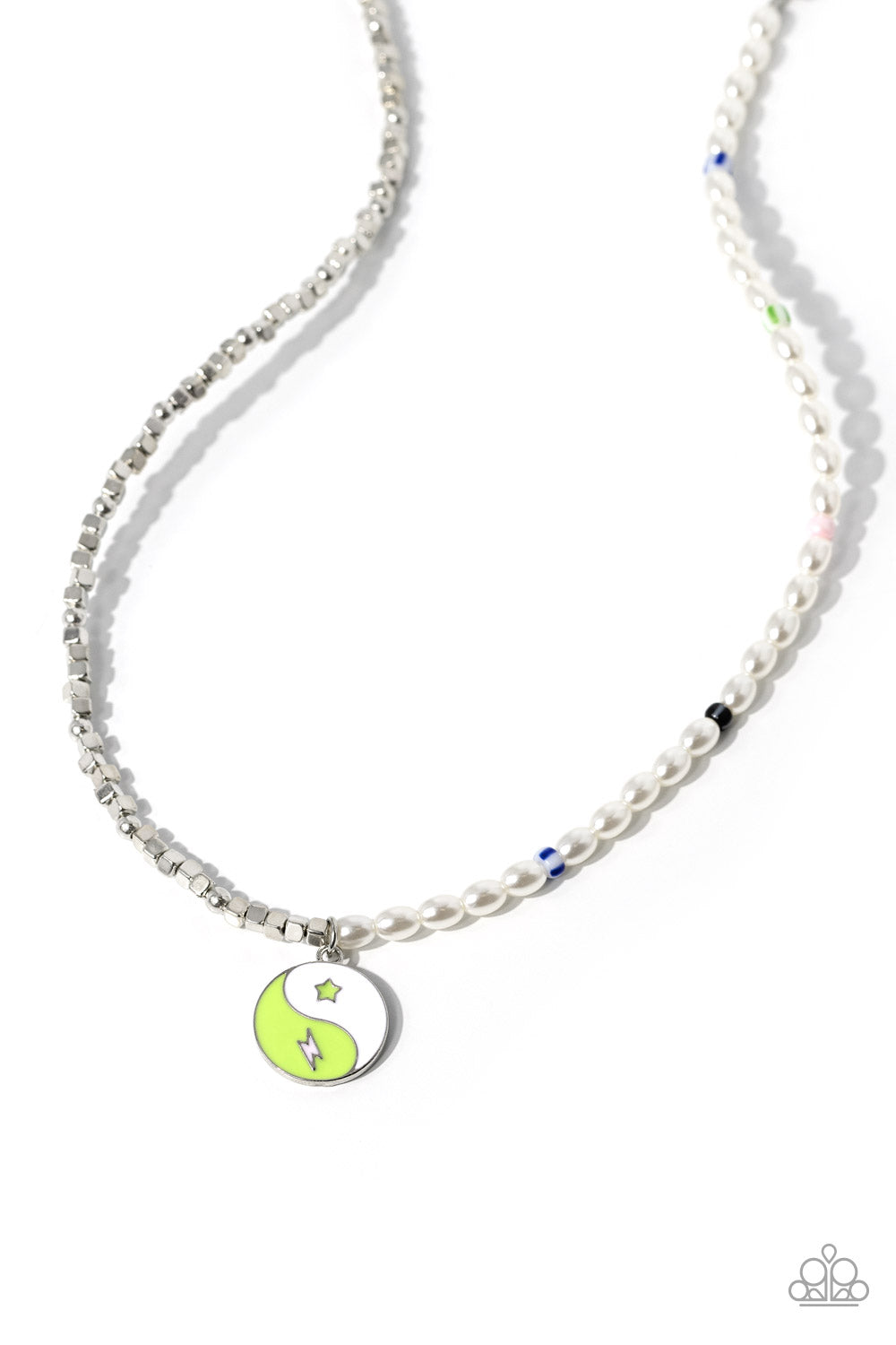 Youthful Yin and Yang - Green Necklace- Paparazzi Accessories - Alies Bling Bar