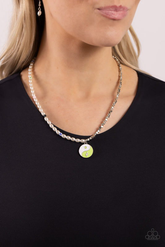 Youthful Yin and Yang - Green Necklace- Paparazzi Accessories - Alies Bling Bar