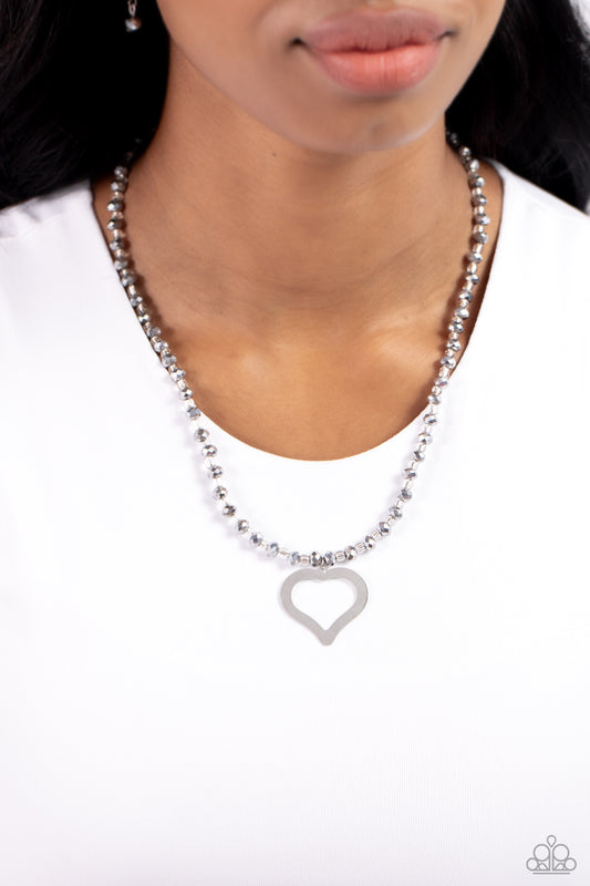 Faceted Factor - Silver Necklace - Paparazzi Accessories - Alies Bling Bar