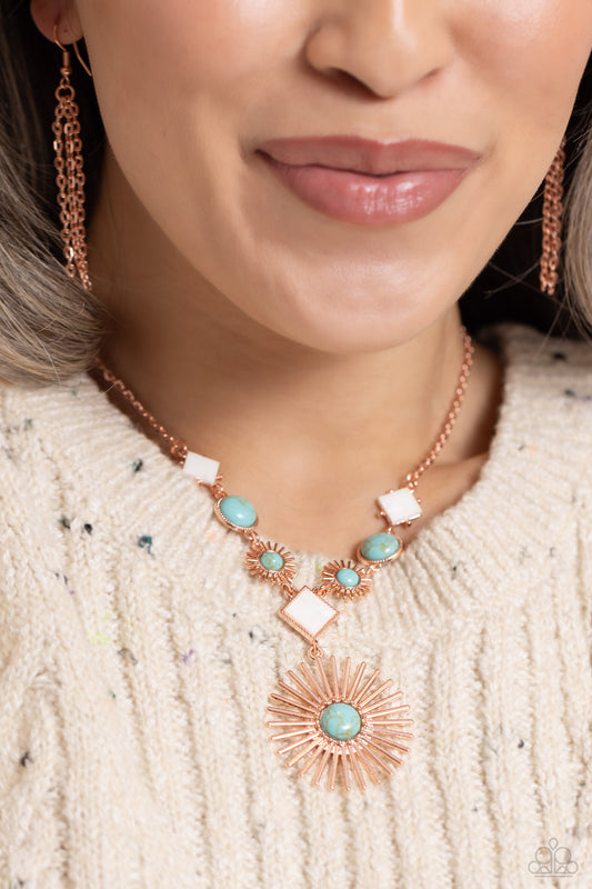 Sunburst Style - Copper Necklace- Paparazzi Accessories