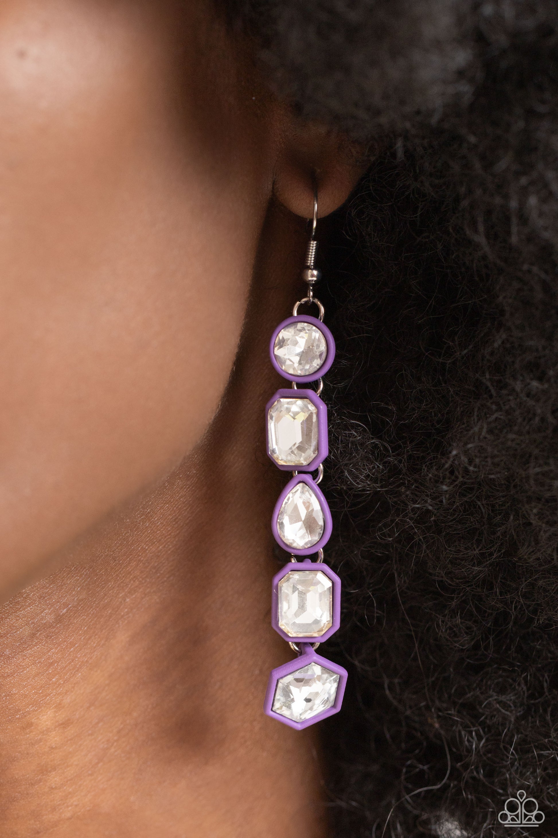 Developing Dignity - Purple Earrings - Paparazzi Accessories - Alies Bling Bar