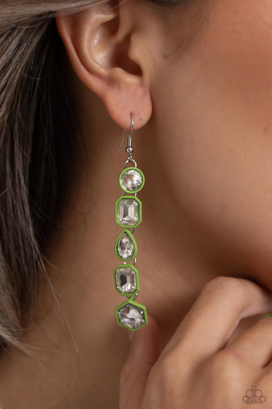 Developing Dignity - Green Earrings - Paparazzi Accessories - Alies Bling Bar