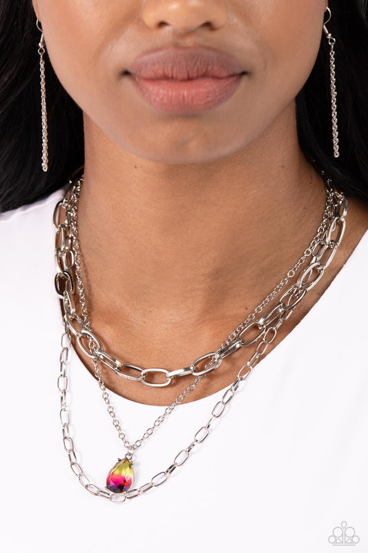 Teardrop Tiers - Multi Necklace - Paparazzi Accessories - Alies Bling Bar