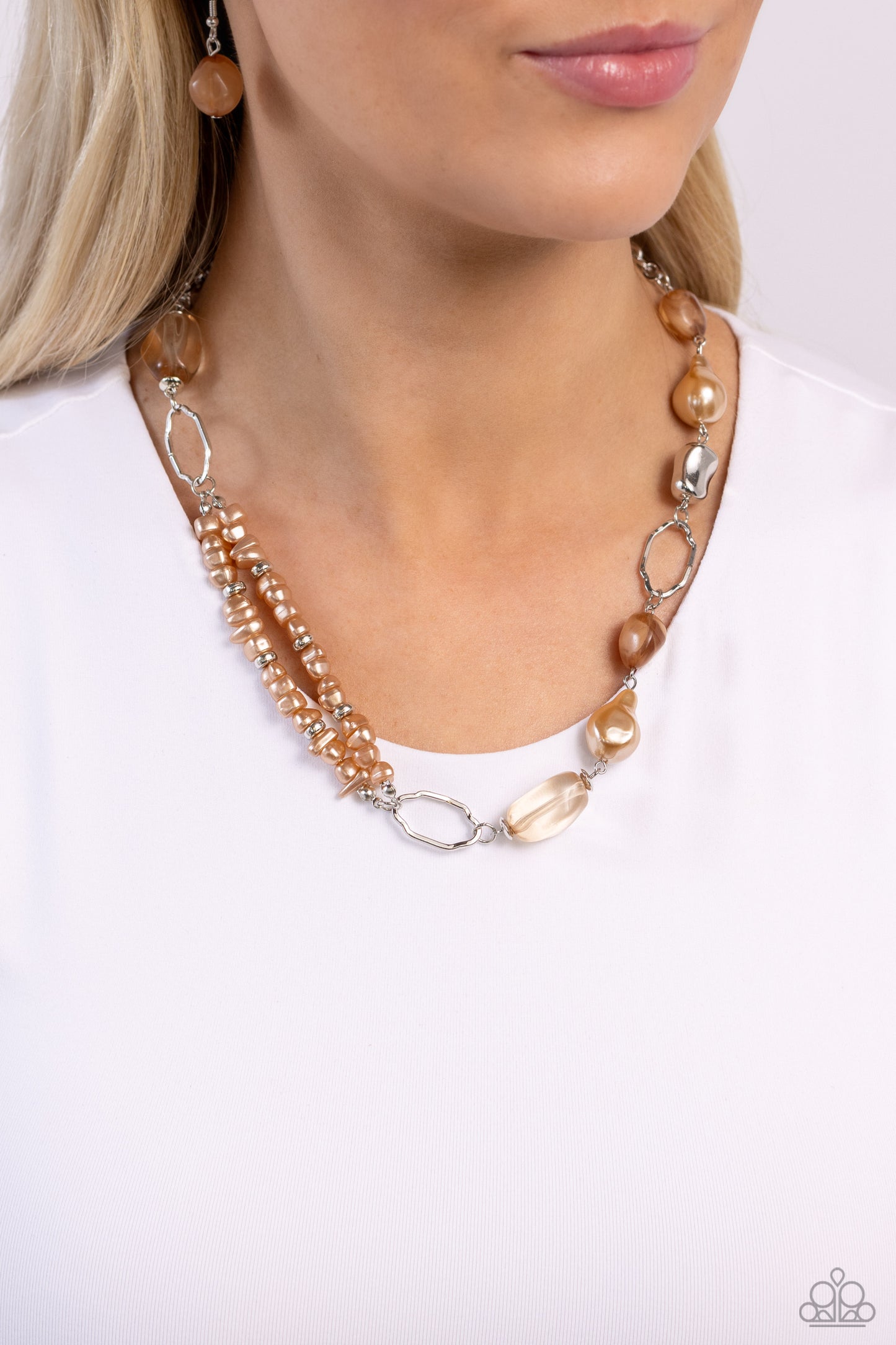 Easygoing Elegance - Brown Necklace - Paparazzi Accessories - Alies Bling Bar