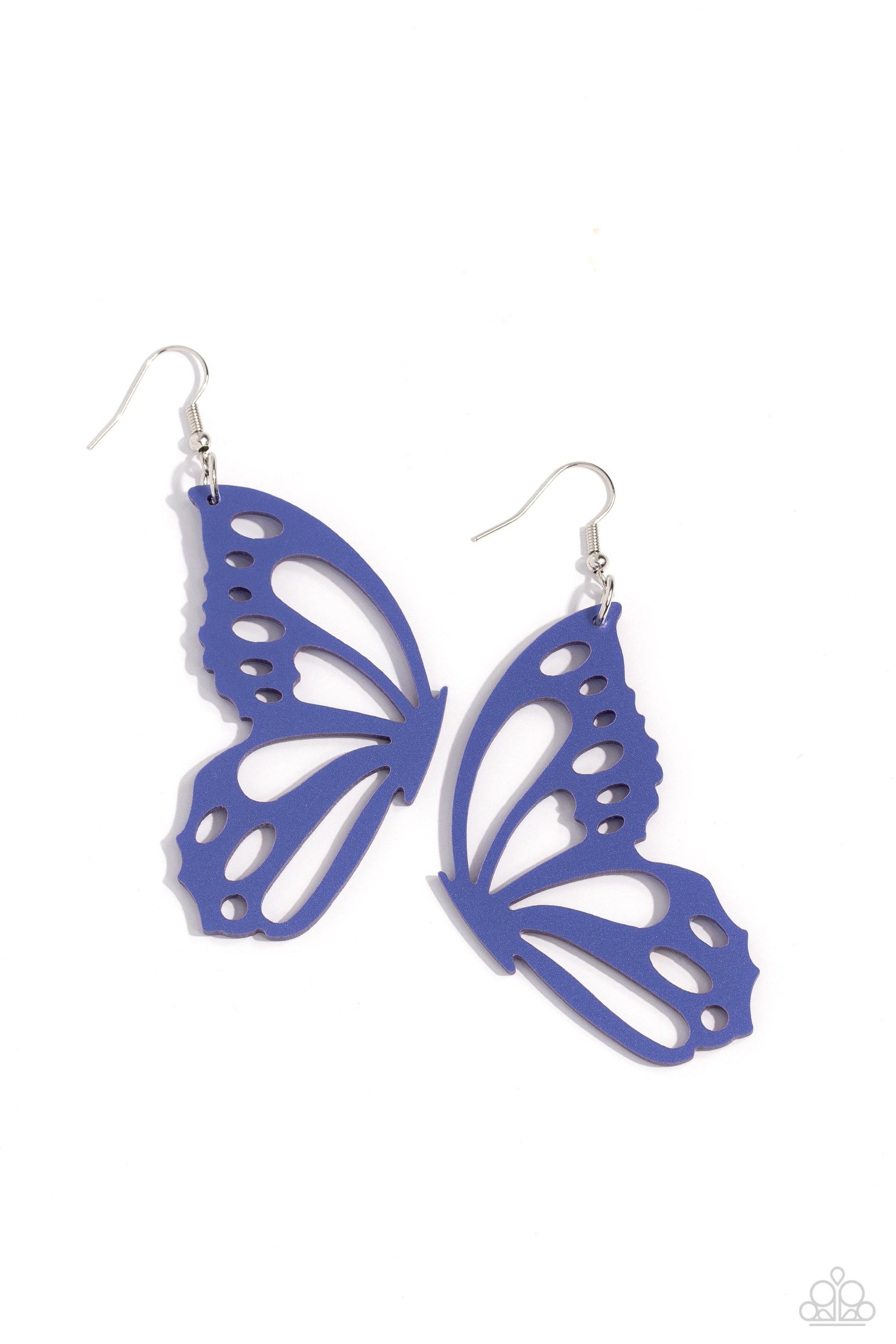 WING of the World - Blue Earrings - Paparazzi Accessories - Alies Bling Bar