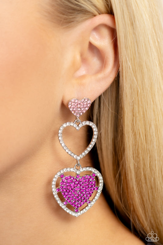 Couples Celebration - Pink Earrings - Paparazzi Accessories - Alies Bling Bar