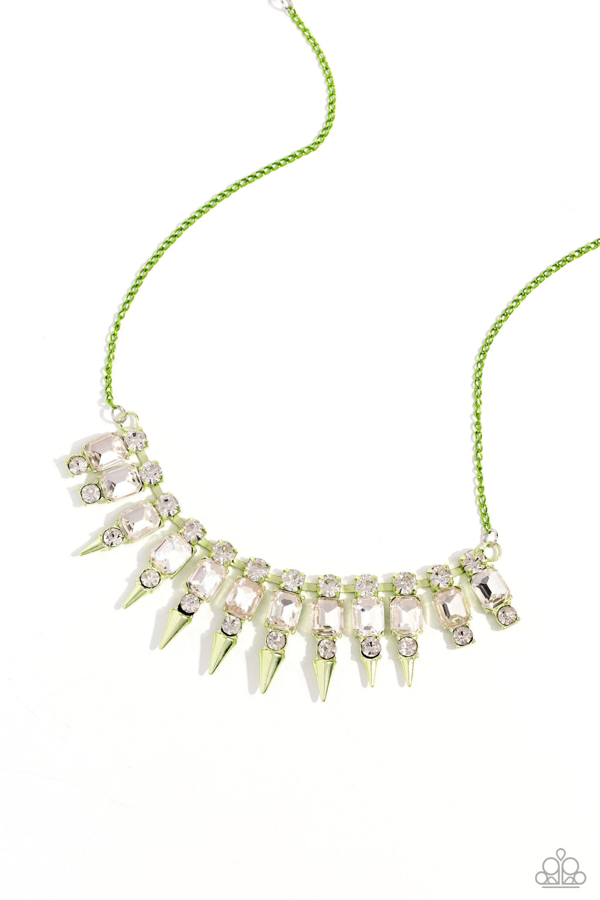 Punk Passion - Green Necklace - Paparazzi Accessories - Alies Bling Bar