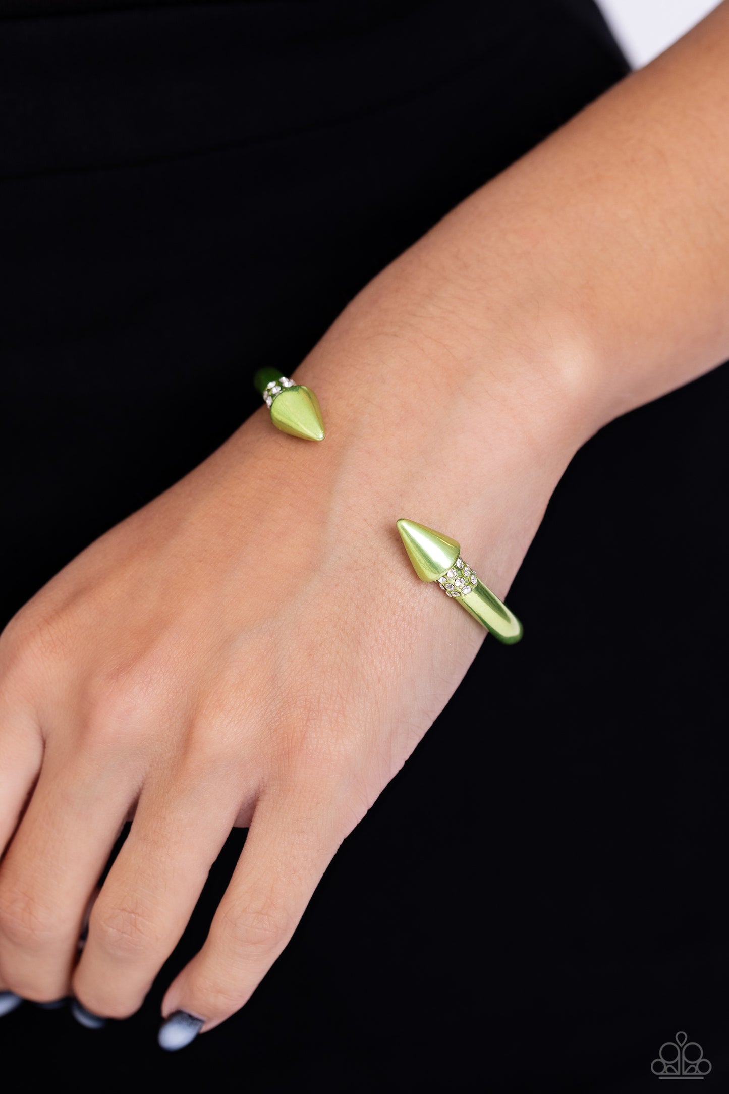 Punky Plot Twist - Green Cuff Bracelet - Paparazzi Accessories - Alies Bling Bar