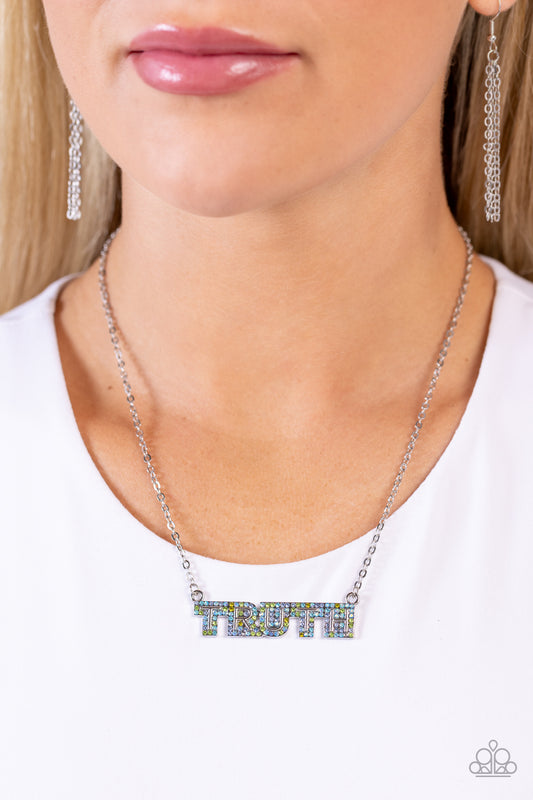 Truth Trinket - Blue Necklace - Paparazzi Accessories - Alies Bling Bar