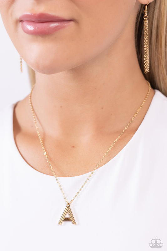Leave Your Initials - Gold - A Necklace- Paparazzi Accessories