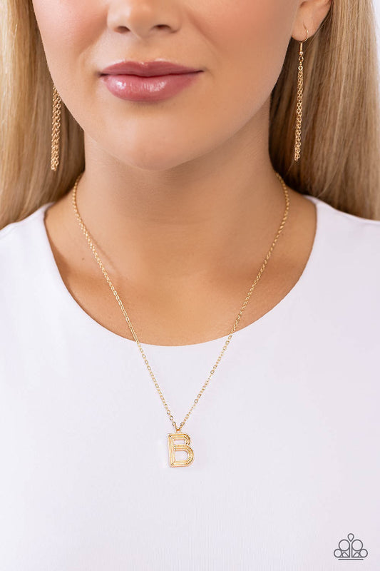 Leave Your Initials - Gold - B Necklace- Paparazzi Accessories