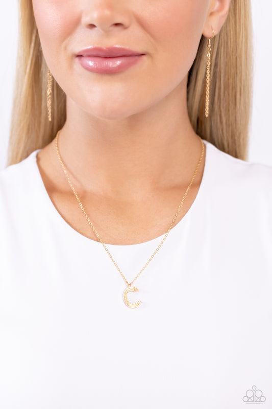Leave Your Initials - Gold - C Necklace- Paparazzi Accessories