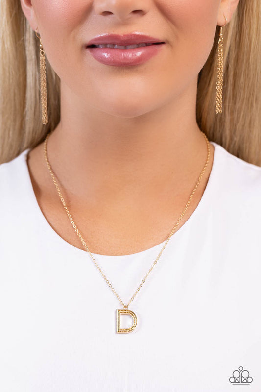 Leave Your Initials - Gold - D Necklace- Paparazzi Accessories