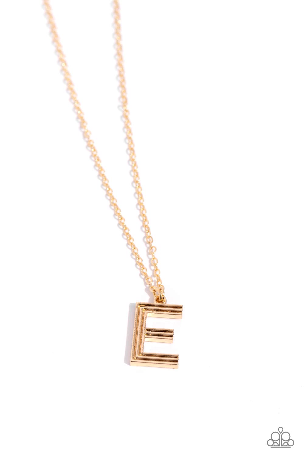 Leave Your Initials - Gold - E Necklace- Paparazzi Accessories - Alies Bling Bar