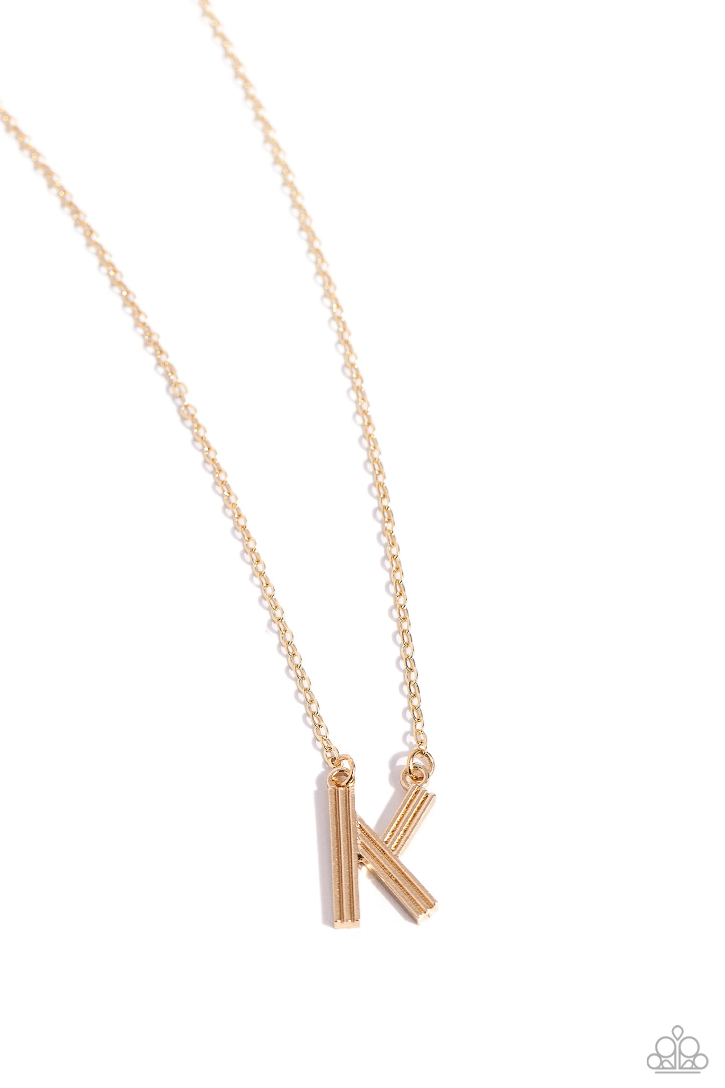 Leave Your Initials - Gold - K Necklace- Paparazzi Accessories - Alies Bling Bar