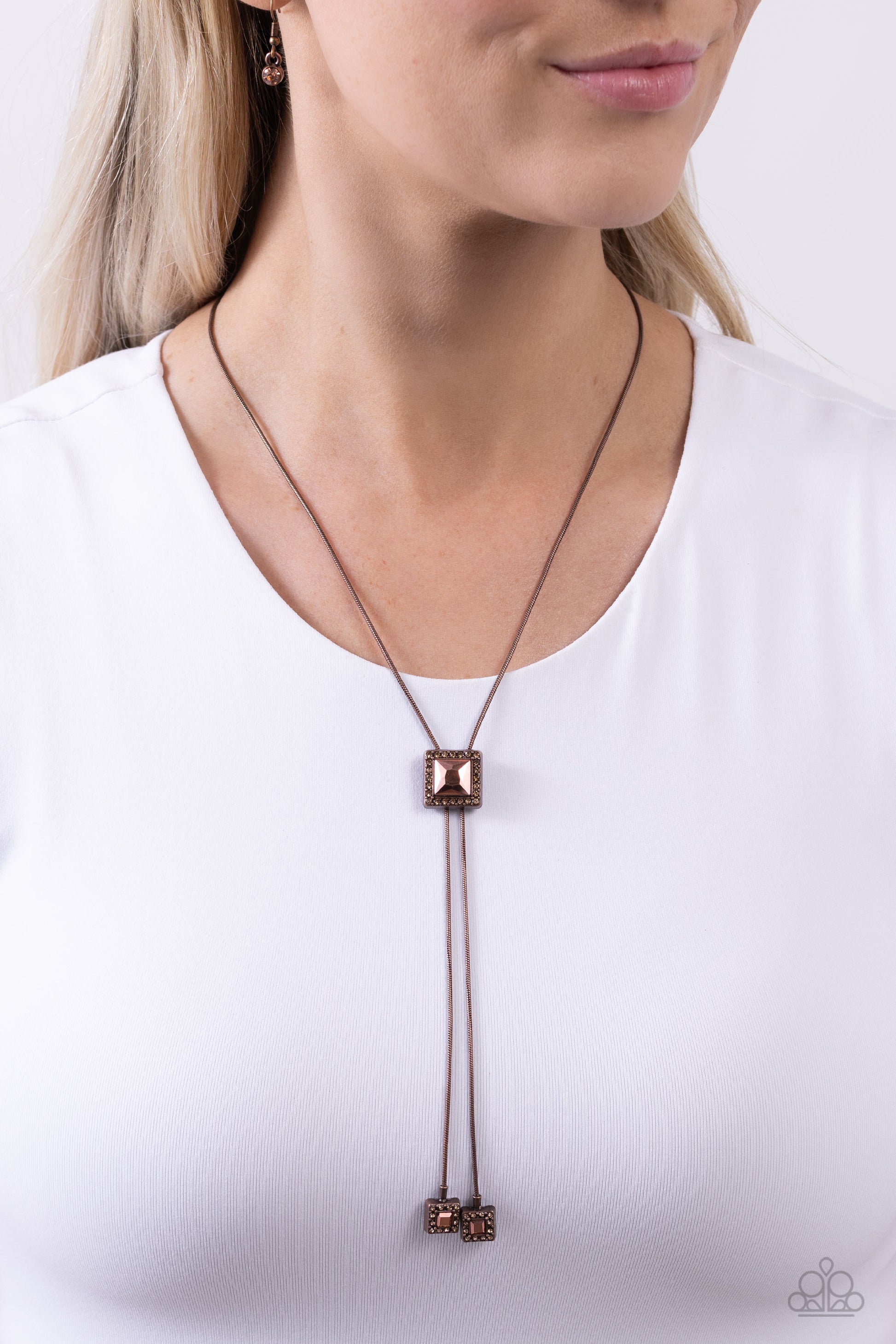 I Solemnly SQUARE - Copper Necklace - Paparazzi Accessories - Alies Bling Bar