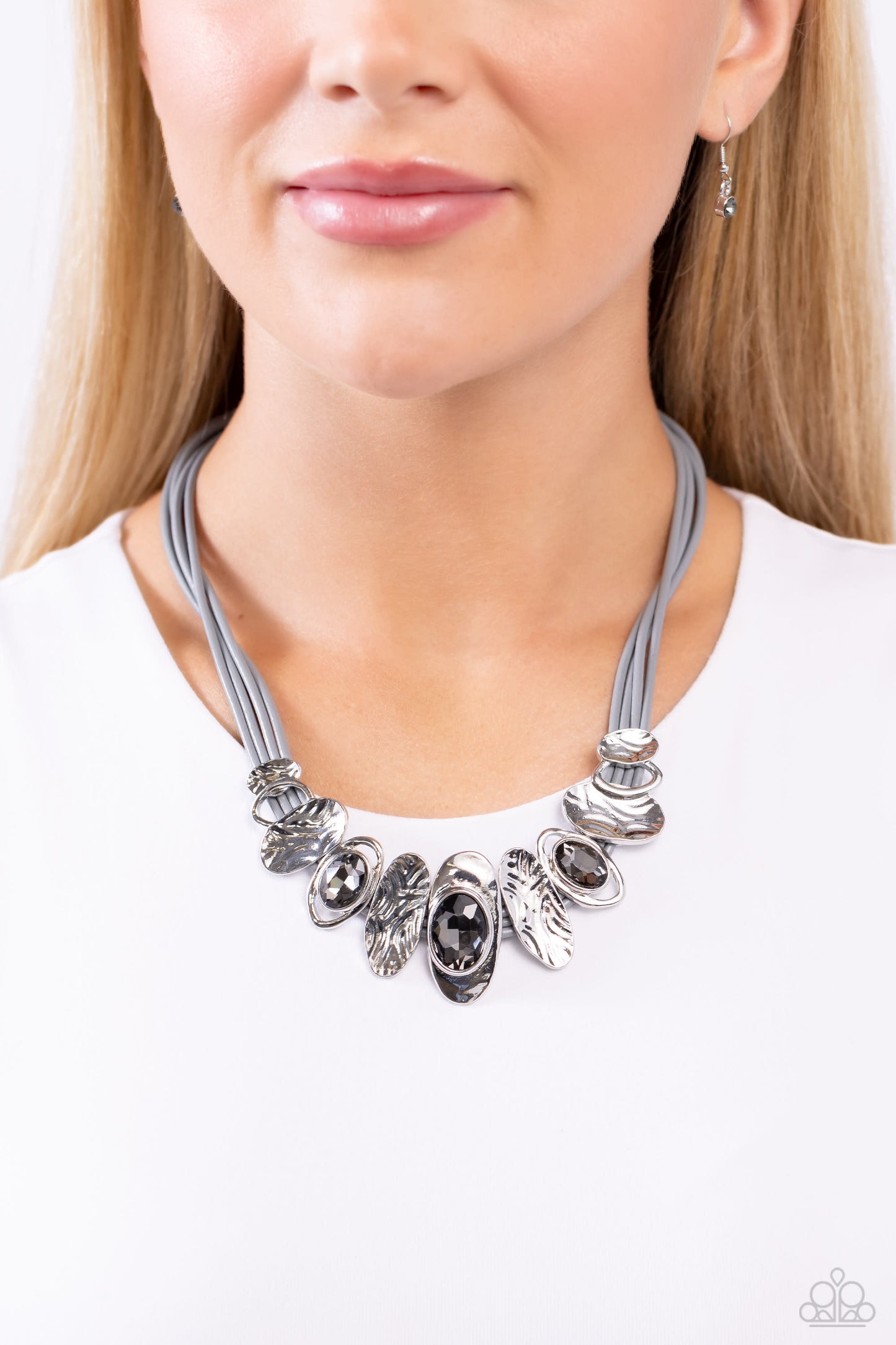 Sliding Splendor - Silver Necklace - Paparazzi Accessories - Alies Bling Bar