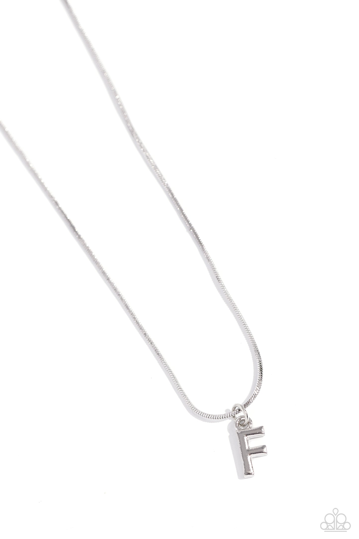 Seize the Initial - Silver - F Necklace - Paparazzi Accessories - Alies Bling Bar