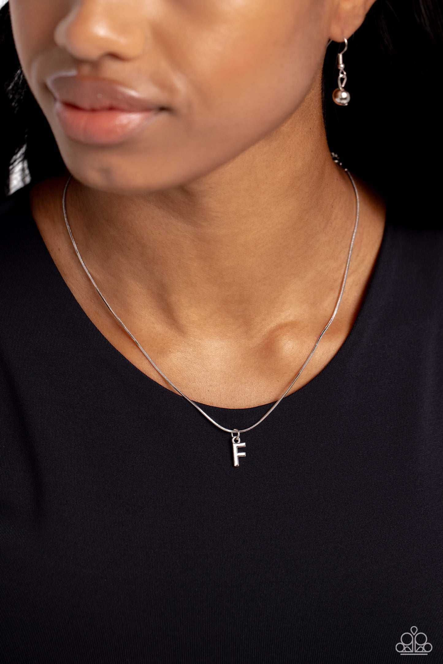 Seize the Initial - Silver - F Necklace - Paparazzi Accessories - Alies Bling Bar