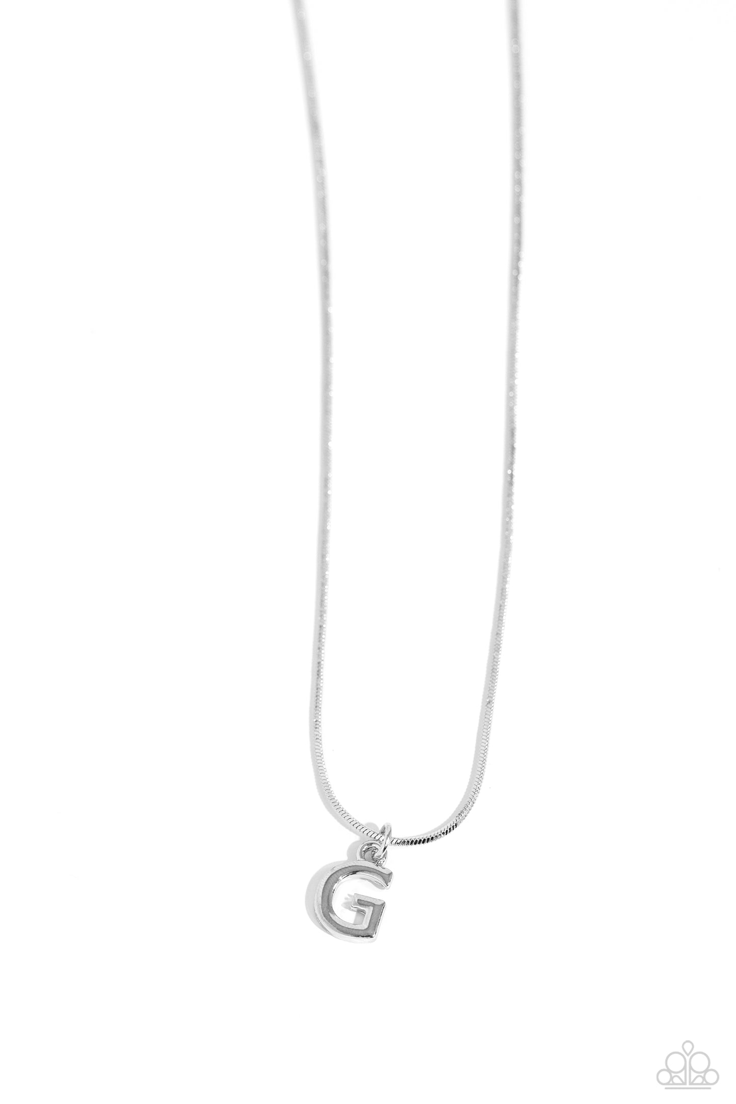 Seize the Initial - Silver - G Necklace - Paparazzi Accessories - Alies Bling Bar