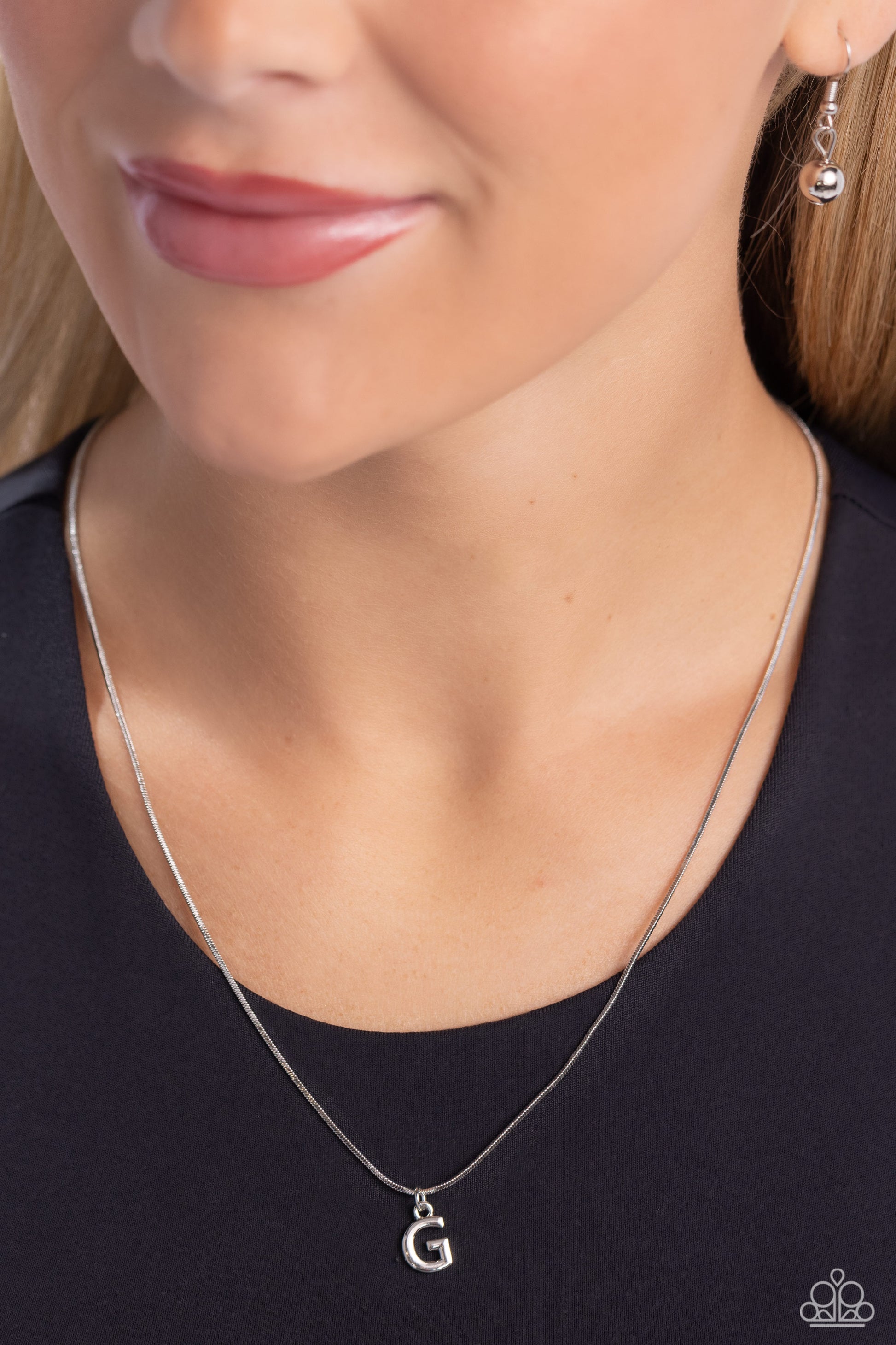 Seize the Initial - Silver - G Necklace - Paparazzi Accessories - Alies Bling Bar