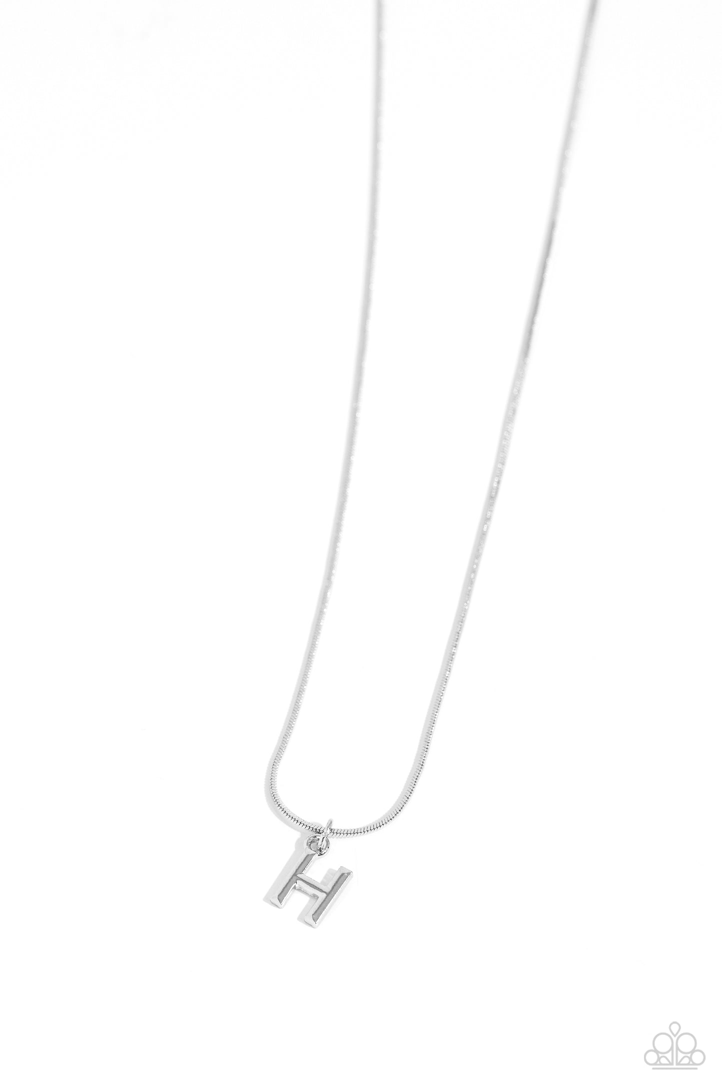 Seize the Initial - Silver - H Necklace - Paparazzi Accessories - Alies Bling Bar