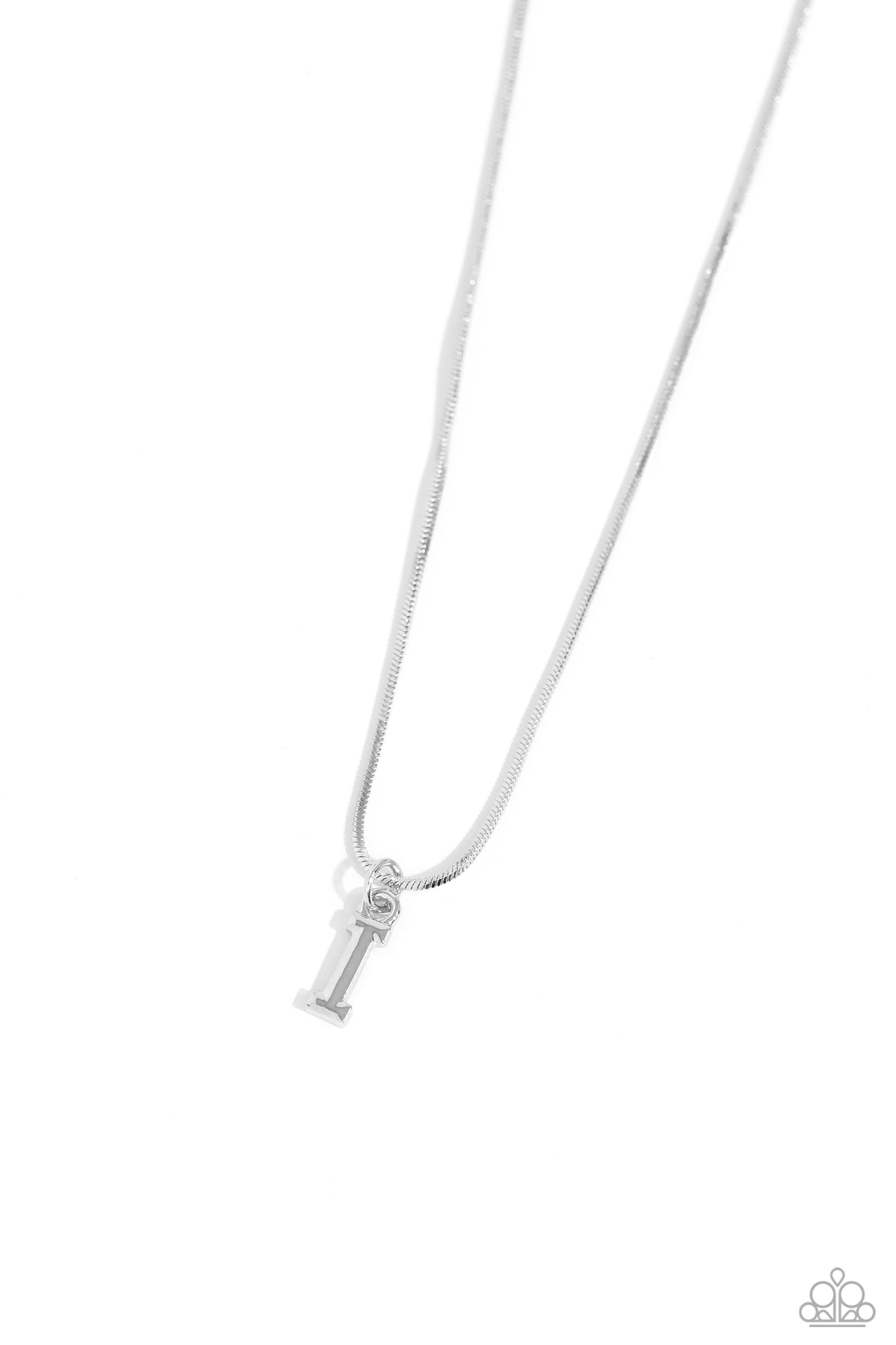 Seize the Initial - Silver - I Necklace - Paparazzi Accessories - Alies Bling Bar